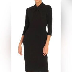 Donna Morgan Twisted Neck Classic Black Long Sleeve Dress 16